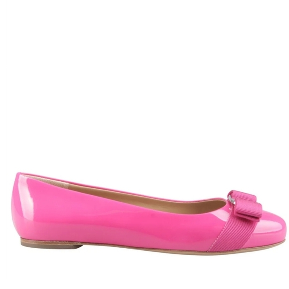 Salvatore Ferragamo Varina Ballet Flats in Patent Pink - Picture 6 of 6